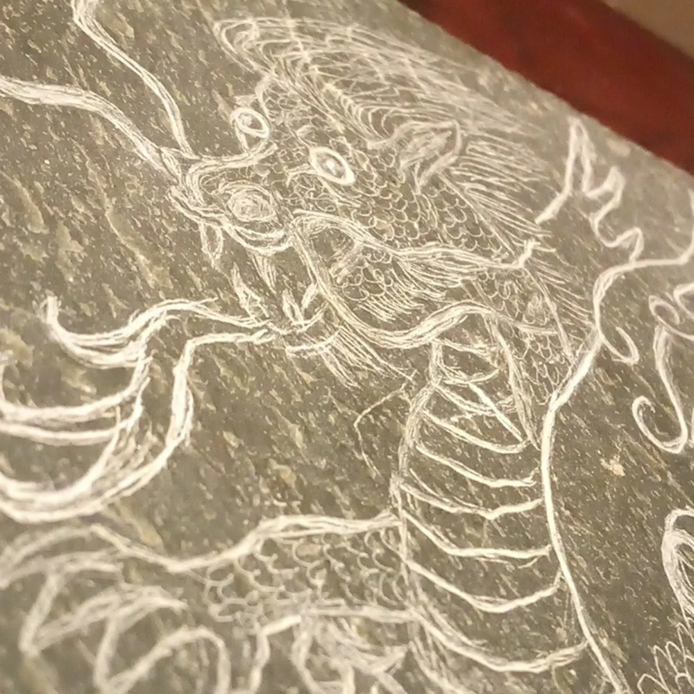 Handmade Etched Dragon Slate Plaque - Picture 8 of 9